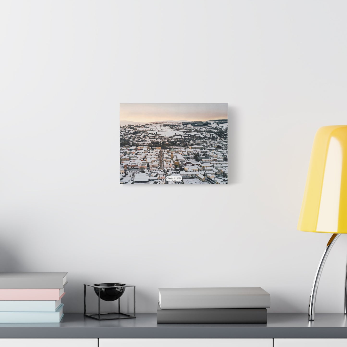 Frozen in Time: A canvas print of Clonmel town with a blanket of snow